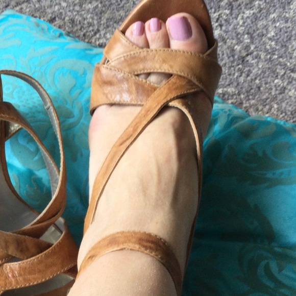 Nero Gardini tan platform heeled sandals in 38 - Picture 5 of 7